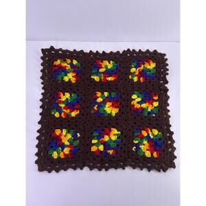 V Granny Square Crochet Table /Pillow Cover Handmade